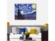Wieco Art Canvas Prints Stretched and Framed Canvas Print Classic Van Gogh Reproductions Starry Night Modern Wall Art and Home Decoration Ready to Hang 48x3