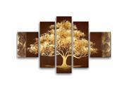 Wieco Art Golden Tree Hand Painted Oil Paintings Modern Abstract Canvas Wall Art for Home Decor I