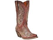 Cowboy Western Boots Genuine Red Leather Pointy Toe Ultimate Flex Insole