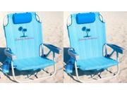 Tommy Bahama 2016 Backpack Cooler Chair with Storage Pouch and Towel Bar 2 pack Blue Weave Blue Weave