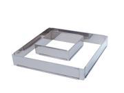 De Buyer Adjustable Pastry Tart Stainless Steel Square Frame 6.3 x 6.3 x 2 in to 11.8 x 11.8 x 2 in
