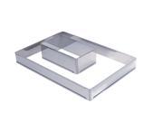 De Buyer Adjustable Pastry Tart Stainless Steel Rectangular Frame 8.5 x 4.5 x 3 in to 15.75 x 8.3 x 3 in