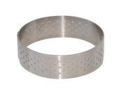 De Buyer Stainless Steel Perforated Tart Ring 3 in diameter x 0.8 in tall