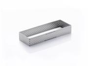 De Buyer Stainless Steel Perforated Rectangular Tart Ring 4.7 x 1.6 x 0.8