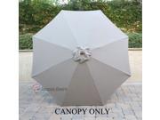 9ft Market Umbrella Replacement Canopy 8 Ribs Taupe Canopy Only