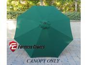 9ft Replacement Canopy 8 ribs in Hunter Green Canopy only
