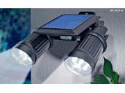 Solar Powered Security Two Super Bright Spot LED Lights with Motion Detector