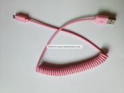 2 PACK COILED PINK Color USB Cable 2.0 Type A Male to Micro B 5 pin Male for HTC Samsung LG