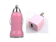 PINK USB Car Charger Travel Charger for Apple iPhone 5S 5C 4S 4 3GS Amazon Kindle Nook Color Garmin Magellan TomTom GPS Samsung HTC LG smartphone