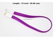 3 PACK PURPLE 12in 0.3M 8 Pin to USB Data and Charging Cable for iPhone 6 6 Plus 5 5C 5S