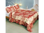 [Bright Fireworks] 100% Cotton 3PC Vermicelli Quilted Patchwork Quilt Set Full Queen Size