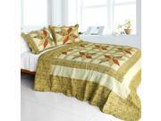 [Star in My Heart] Cotton 3PC Vermicelli Quilted Patchwork Quilt Set Full Queen Size
