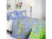 [Dandelion Dancing Night] Cotton 3PC Floral Vermicelli Quilted Patchwork Quilt Set Full Queen Size