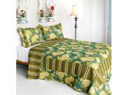 [Vintga Style] Cotton 3PC Vermicelli Quilted Patchwork Quilt Set Full Queen Size