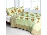 [Round Midnight] Cotton 3PC Vermicelli Quilted Patchwork Quilt Set Full Queen Size