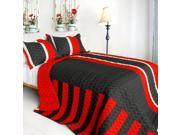 [Night on Bald Mountain] 3PC Vermicelli Quilted Patchwork Quilt Set Full Queen Size
