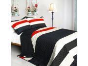 [The Heart of Abundance] 3PC Vermicelli Quilted Patchwork Quilt Set Full Queen Size