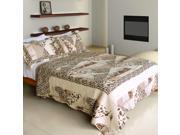 [Delicate Leopard] 100% Cotton 3PC Vermicelli Quilted Patchwork Quilt Set Full Queen Size