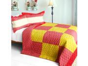 [Anna love] 3PC Vermicelli Quilted Patchwork Quilt Set Full Queen Size