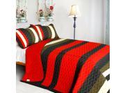 [Angel Whispers] 3PC Vermicelli Quilted Patchwork Quilt Set Full Queen Size