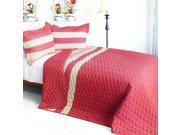 [Touching Legend] 3PC Vermicelli Quilted Patchwork Quilt Set Full Queen Size
