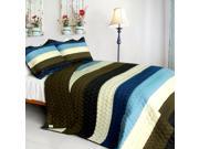 [Romantic Town] 3PC Vermicelli Quilted Patchwork Quilt Set Full Queen Size