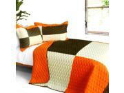 [Best Elegence] 3PC Vermicelli Quilted Patchwork Quilt Set Full Queen Size