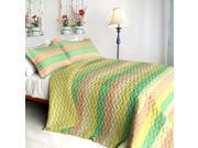 [Chic Cookie] 3PC Vermicelli Quilted Patchwork Quilt Set Full Queen Size