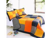 [Mild Winter] Cotton 3PC Vermicelli Quilted Patchwork Quilt Set Full Queen Size