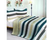 [Stella Wish] 3PC Vermicelli Quilted Patchwork Quilt Set Full Queen Size