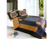 [Classics Harmony] Cotton 3PC Vermicelli Quilted Patchwork Quilt Set Full Queen Size