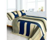 [Road to Dream] 3PC Vermicelli Quilted Patchwork Quilt Set Full Queen Size