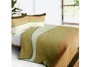 [Quiet Moon] 3PC Vermicelli Quilted Patchwork Quilt Set Full Queen Size