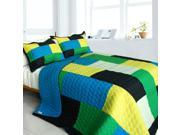 [City Temptation] 3PC Vermicelli Quilted Patchwork Quilt Set Full Queen Size