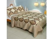 [Noble Snowflake] 100% Cotton 3PC Vermicelli Quilted Patchwork Quilt Set Full Queen Size