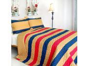 [Tender Night] 3PC Vermicelli Quilted Patchwork Quilt Set Full Queen Size