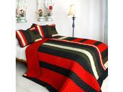 [Bird of Paradise] 3PC Vermicelli Quilted Patchwork Quilt Set Full Queen Size