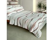 [Walking In Memphis] 100% Cotton 3PC Vermicelli Quilted Patchwork Quilt Set Full Queen Size