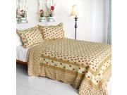 [Astral] Cotton 3PC Vermicelli Quilted Patchwork Quilt Set Full Queen Size