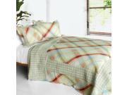 [Forever Sky] 3PC Cotton Contained Vermicelli Quilted Patchwork Quilt Set Full Queen Size