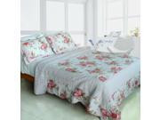 [Romantic Pink World] 100% Cotton 3PC Vermicelli Quilted Patchwork Quilt Set Full Queen Size