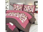 [Eranthe] 100% Cotton 3PC Floral Vermicelli Quilted Patchwork Quilt Set Full Queen Size