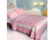 [Candy Pink] 100% Cotton 3PC Vermicelli Quilted Patchwork Quilt Set Full Queen Size