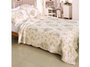 [Floral Dream] 100% Cotton 3PC Vermicelli Quilted Patchwork Quilt Set Full Queen Size