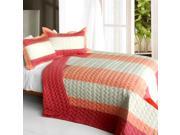 [Ruby Ring] 3PC Patchwork Quilt Set Full Queen Size