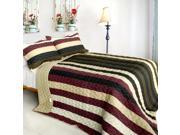 [Past Faded] 3PC Vermicelli Quilted Patchwork Quilt Set Full Queen Size