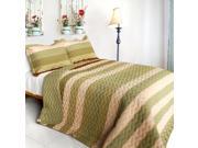 [Last Winter] 3PC Vermicelli Quilted Patchwork Quilt Set Full Queen Size