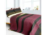 [Angels Walk on Through] 3PC Vermicelli Quilted Patchwork Quilt Set Full Queen Size