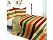 [Fanny Lorraine] 3PC Vermicelli Quilted Patchwork Quilt Set Full Queen Size