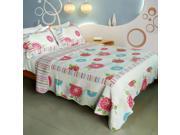 [Pink Fairy Tale] 100% Cotton 3PC Vermicelli Quilted Patchwork Quilt Set Full Queen Size
